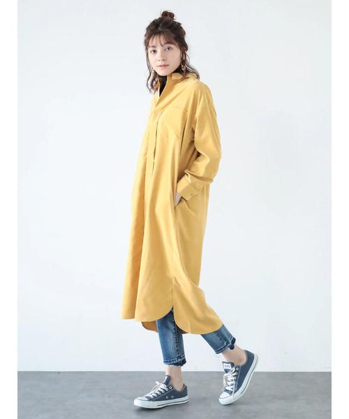 Editt by YECCA VECCA(エディットバイイェッカヴェッカ)の「P.オーバーシャツワンピース(ワンピース・レディース・ブラウン/カーキ/イエロー・FREE)」の9枚目の写真