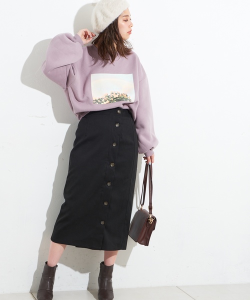 natural couture(ナチュラルクチュール)の「多釦ロングゆるタイト(スカート・レディース・ブラック/グレー系その他/ブラウン/ネイビー/ピンク・FREE)」の8枚目の写真