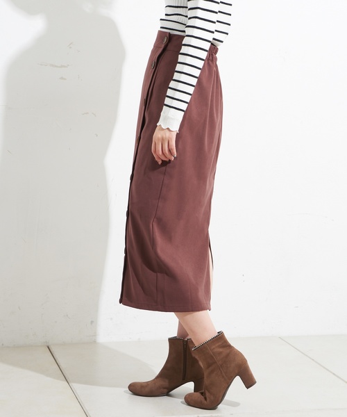 natural couture(ナチュラルクチュール)の「多釦ロングゆるタイト(スカート・レディース・ブラック/グレー系その他/ブラウン/ネイビー/ピンク・FREE)」の10枚目の写真