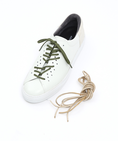 alfredoBANNISTER（アルフレッドバニスター）の「シューホールレザースニーカー（スニーカー・メンズ・ホワイト/ブラック/グレー・40/41/42/43）」の5枚目の写真