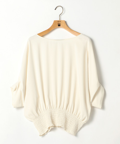 Tiara(ティアラ)の「ウエストシャーリングブラウス(シャツ/ブラウス・レディース・ブラウン/ネイビー/アイボリー/ホワイト/ダークネイビー・FREE)」の2枚目の写真