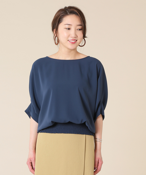 Tiara(ティアラ)の「ウエストシャーリングブラウス(シャツ/ブラウス・レディース・ブラウン/ネイビー/アイボリー/ホワイト/ダークネイビー・FREE)」の8枚目の写真