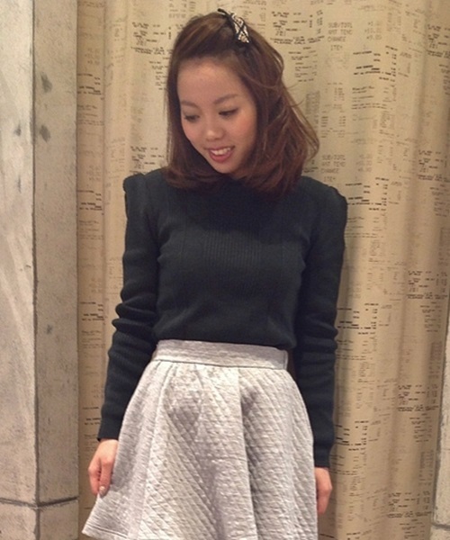 Chico（チコ）の「リブニット（ニット/セーター・レディース・グリーン/オフホワイト/ブルー/ブラック・FREE）」の2枚目の写真