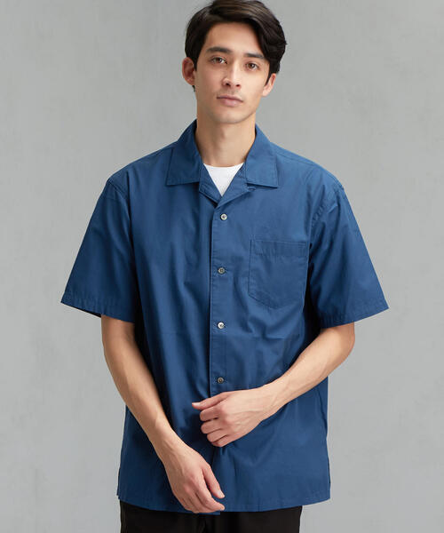 green label relaxing(グリーンレーベルリラクシング)の「CM コットンシルク オープンカラー SS 半袖 シャツ(シャツ/ブラウス・メンズ・ブラック/オレンジ/ターコイズブルー/ロイヤルブルー・S/L/M)」の4枚目の写真