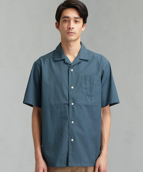green label relaxing(グリーンレーベルリラクシング)の「CM コットンシルク オープンカラー SS 半袖 シャツ(シャツ/ブラウス・メンズ・ブラック/オレンジ/ターコイズブルー/ロイヤルブルー・S/L/M)」の3枚目の写真