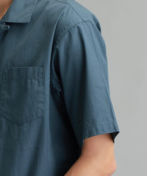 green label relaxing(グリーンレーベルリラクシング)の「CM コットンシルク オープンカラー SS 半袖 シャツ(シャツ/ブラウス・メンズ・ブラック/オレンジ/ターコイズブルー/ロイヤルブルー・S/L/M)」の9枚目の写真