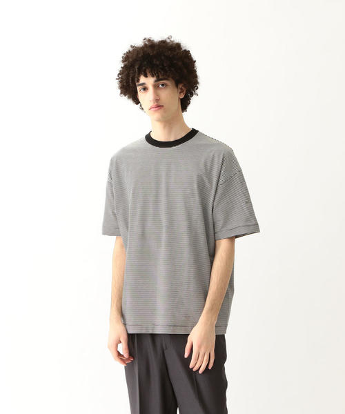 Steven Alan（スティーブンアラン）の「＜Steven Alan＞ SIRO BORDER SHORT SLEEVE TEE－BOWL/Tシャツ（Tシャツ/カットソー・メンズ・ブラック/ネイビー・MEDIUM/LARGE/X-LARGE/SMALL）」の6枚目の写真