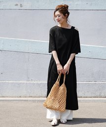 reca | スリット入り ワンショルダーワンピース(ワンピース)