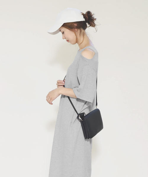 reca（レカ）の「スリット入り ワンショルダーワンピース（ワンピース・レディース・グレイッシュベージュ/ブラック/グレー/ブラック系その他/ベージュ系その他・M/FREE）」の16枚目の写真