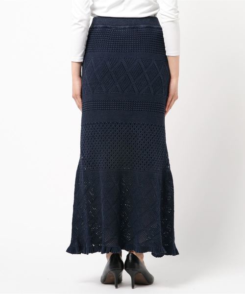 ROGER AND RAW（ロジャーアンドロウ）の「Roger&Raw/透かし切替ロングSK（スカート・レディース・ブラック/ベージュ/ネイビー/コーラル・M）」の6枚目の写真