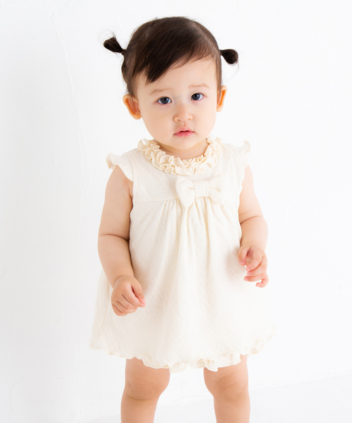 【pompkinsbaby（ポプキンズベビー）】リボン＆フリルチュニック（その他ベビーウェア）｜pompkins baby（ポプキンズベビー） 6,050円
