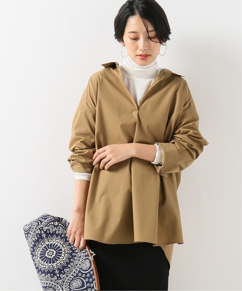 journal standard L'essage(ジャーナルスタンダードレサージュ)の「タイプライタースキッパーシャツ(シャツ/ブラウス・レディース・ブラック/ブルー/キャメル・FREE)」の3枚目の写真