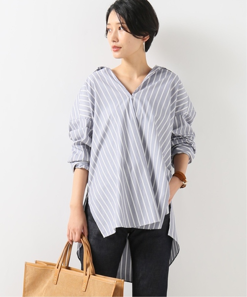 journal standard L'essage(ジャーナルスタンダードレサージュ)の「タイプライタースキッパーシャツ(シャツ/ブラウス・レディース・ブラック/ブルー/キャメル・FREE)」の2枚目の写真