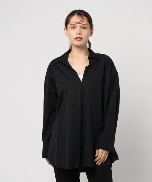 journal standard L'essage(ジャーナルスタンダードレサージュ)の「タイプライタースキッパーシャツ(シャツ/ブラウス・レディース・ブラック/ブルー/キャメル・FREE)」の11枚目の写真