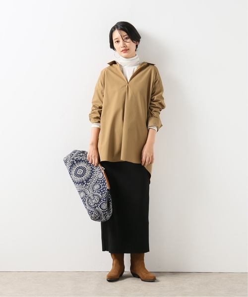 journal standard L'essage(ジャーナルスタンダードレサージュ)の「タイプライタースキッパーシャツ(シャツ/ブラウス・レディース・ブラック/ブルー/キャメル・FREE)」の6枚目の写真