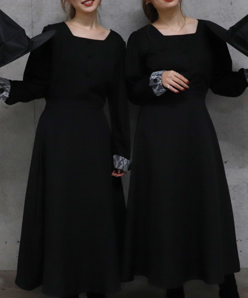 PairPair（ペアペア）の「洋館メイド風ワンピース（ワンピース・レディース・ブラック/カーキ・FREE）」の3枚目の写真