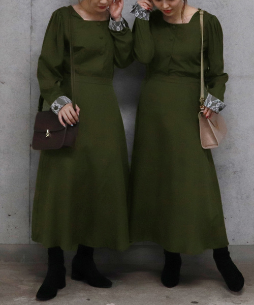 PairPair（ペアペア）の「洋館メイド風ワンピース（ワンピース・レディース・ブラック/カーキ・FREE）」の5枚目の写真