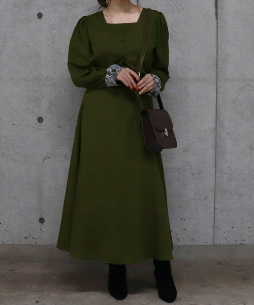 PairPair（ペアペア）の「洋館メイド風ワンピース（ワンピース・レディース・ブラック/カーキ・FREE）」の9枚目の写真