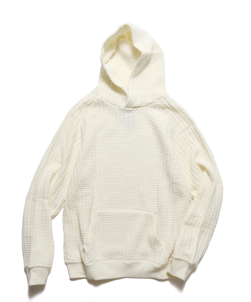 ROOPTOKYO（ループトウキョウ）の「LEVEL3 W-PULLOVER HOODY ワッフルプルオーバーパーカー（パーカー・メンズ・ホワイト/ネイビー・MEDIUM/SMALL/LARGE/FREE）」の2枚目の写真