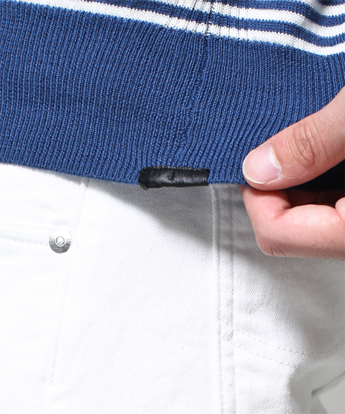 NANO universe（ナノユニバース）の「EXファインメリノボーダーカーデ（カーディガン/ボレロ・メンズ・ブラック/ターコイズブルー/ネイビー・X-LARGE/SMALL/LARGE/MEDIUM）」の6枚目の写真