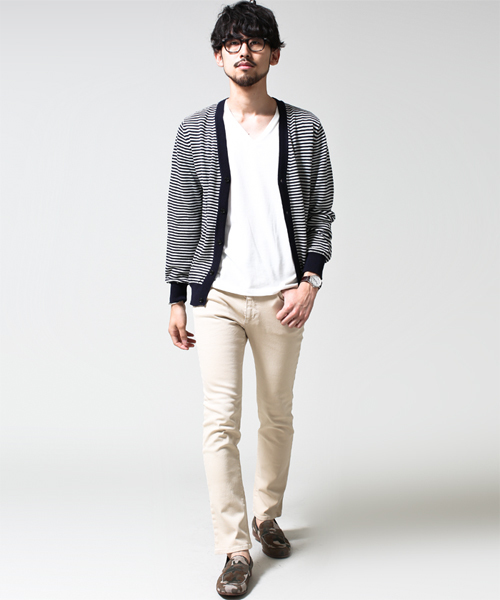 NANO universe（ナノユニバース）の「EXファインメリノボーダーカーデ（カーディガン/ボレロ・メンズ・ブラック/ターコイズブルー/ネイビー・X-LARGE/SMALL/LARGE/MEDIUM）」の19枚目の写真