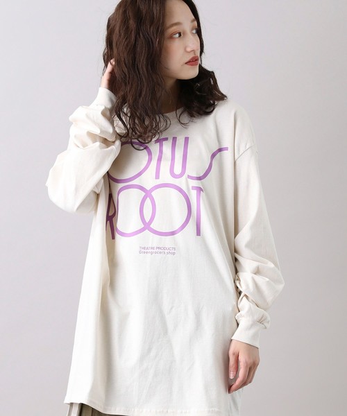 Theatre Products シアタープロダクツ の Web限定 Theatre Products シアタープロダクツ ベジタブルロンt Lotus Root レンコン ビッグシルエットtシャツ オーバーサイズ Tシャツ カットソー Wear