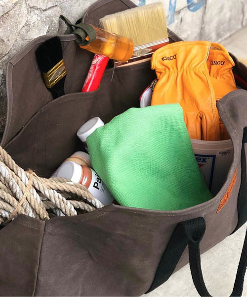 DULTON（ダルトン）の「WAX CANVAS LOG BAG/キャンバス生地 トートバッグ（トートバッグ・メンズ・キャメル/オリーブ・FREE）」の7枚目の写真