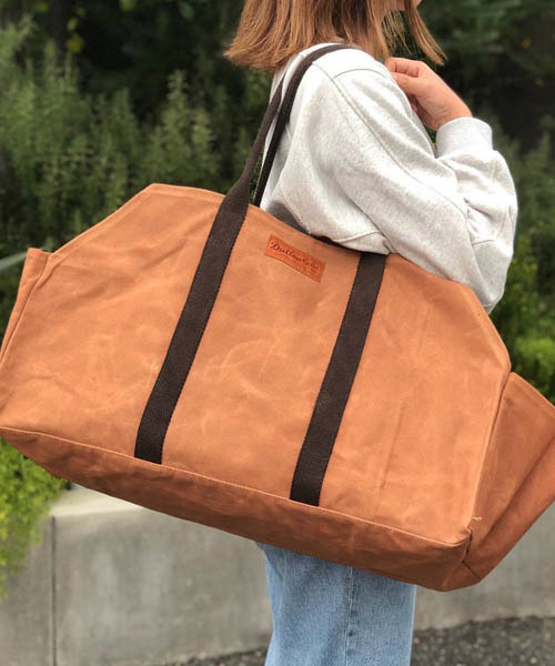 DULTON（ダルトン）の「WAX CANVAS LOG BAG/キャンバス生地 トートバッグ（トートバッグ・メンズ・キャメル/オリーブ・FREE）」の9枚目の写真