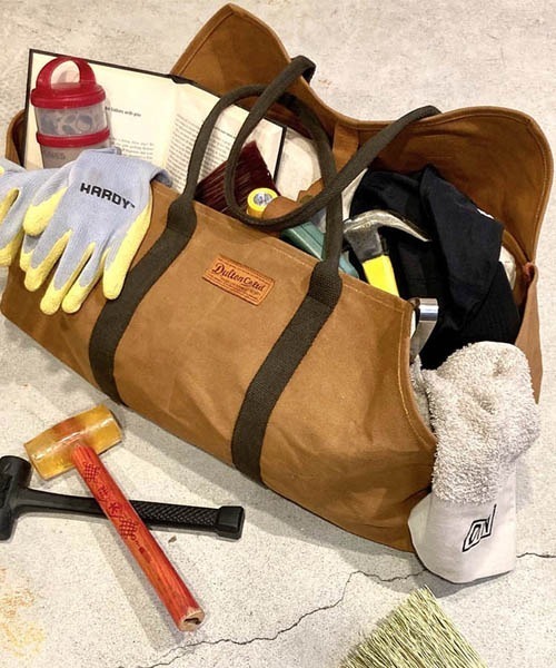 DULTON（ダルトン）の「WAX CANVAS LOG BAG/キャンバス生地 トートバッグ（トートバッグ・メンズ・キャメル/オリーブ・FREE）」の11枚目の写真