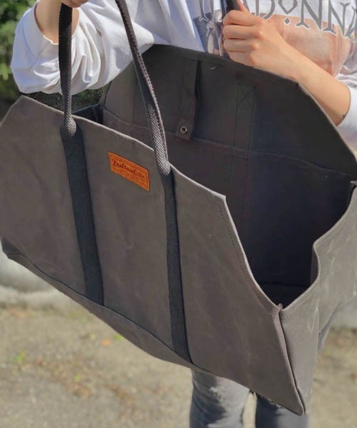 DULTON（ダルトン）の「WAX CANVAS LOG BAG/キャンバス生地 トートバッグ（トートバッグ・メンズ・キャメル/オリーブ・FREE）」の12枚目の写真