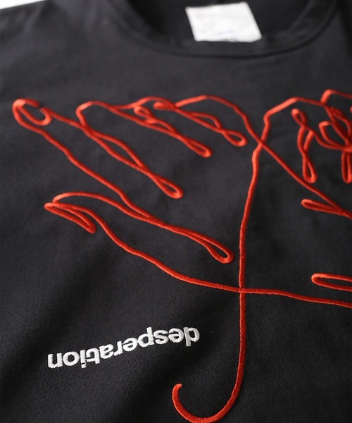 SHAREEF（シャリーフ）の「"HAND EMB." S/S BIG T（Tシャツ/カットソー・メンズ・ブラック/ターコイズブルー/ライトグレー・1/2/3）」の6枚目の写真