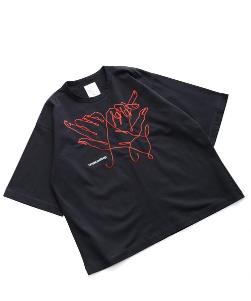 SHAREEF（シャリーフ）の「"HAND EMB." S/S BIG T（Tシャツ/カットソー・メンズ・ブラック/ターコイズブルー/ライトグレー・1/2/3）」の7枚目の写真