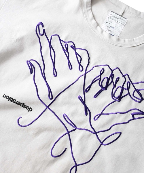 SHAREEF（シャリーフ）の「"HAND EMB." S/S BIG T（Tシャツ/カットソー・メンズ・ブラック/ターコイズブルー/ライトグレー・1/2/3）」の10枚目の写真