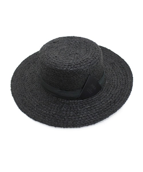 RNA（アールエヌエー）の「E4698 ワイドブリムラフィアHAT（ハット・レディース・ブラック/ナチュラル・FREE）」の3枚目の写真