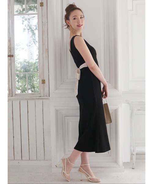 ROYAL PARTY（ロイヤルパーティー）の「バックリボンマーメイドワンピース（ワンピース・レディース・オフホワイト/ベージュ/ブラック・FREE）」の13枚目の写真