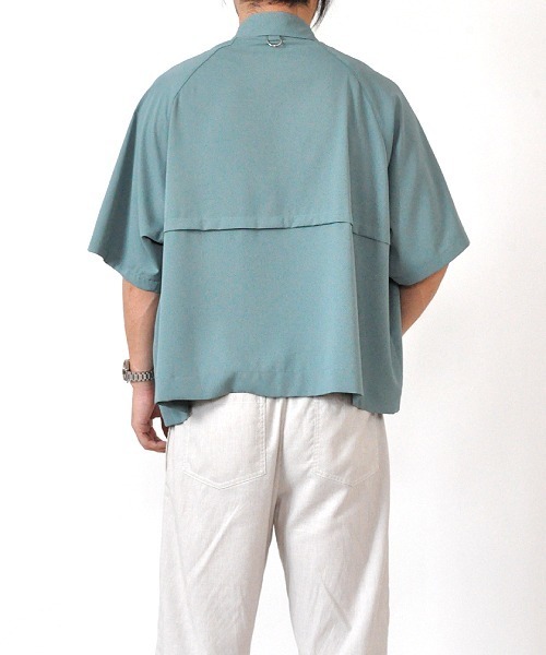 UP START（アップスタート）の「トレンチデザインビッグシャツ（シャツ/ブラウス・メンズ・ブラック/ベージュ/グリーン・MEDIUM/LARGE/X-LARGE）」の6枚目の写真