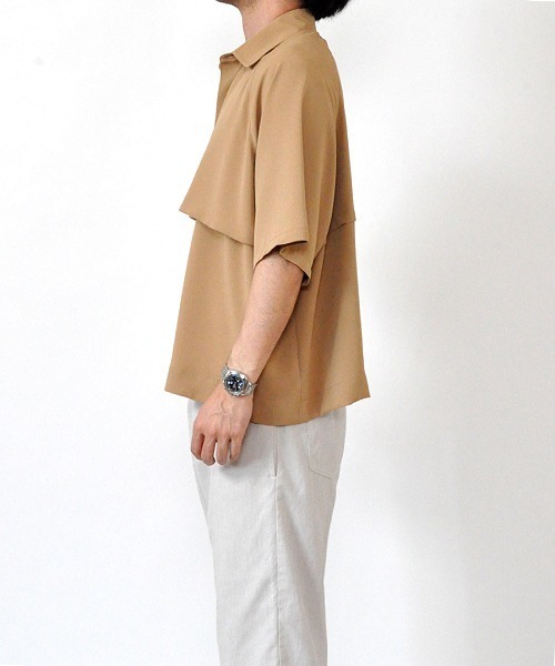 UP START（アップスタート）の「トレンチデザインビッグシャツ（シャツ/ブラウス・メンズ・ブラック/ベージュ/グリーン・MEDIUM/LARGE/X-LARGE）」の16枚目の写真