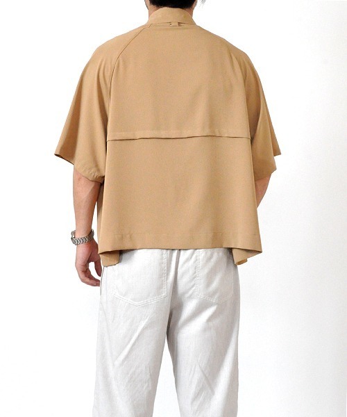 UP START（アップスタート）の「トレンチデザインビッグシャツ（シャツ/ブラウス・メンズ・ブラック/ベージュ/グリーン・MEDIUM/LARGE/X-LARGE）」の14枚目の写真