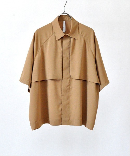 UP START（アップスタート）の「トレンチデザインビッグシャツ（シャツ/ブラウス・メンズ・ブラック/ベージュ/グリーン・MEDIUM/LARGE/X-LARGE）」の19枚目の写真