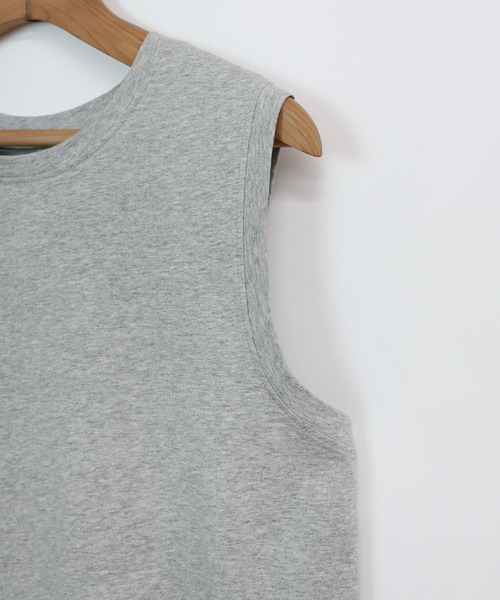 andme(アンドミー)の「ノースリーブ裾ラウンドTシャツ(Tシャツ/カットソー・レディース・グレー/オフホワイト/ブラック・M)」の20枚目の写真