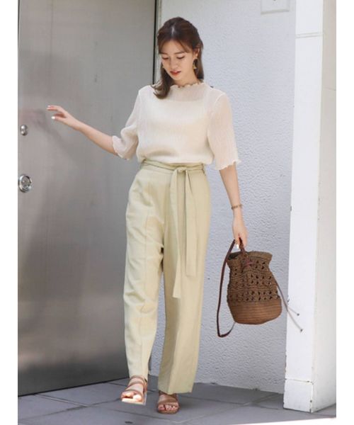 dazzlin（ダズリン）の「シアーハーフスリーブコンビトップス（シャツ/ブラウス・レディース・オフホワイト/グレー/グリーン/ブラウン・FREE）」の11枚目の写真