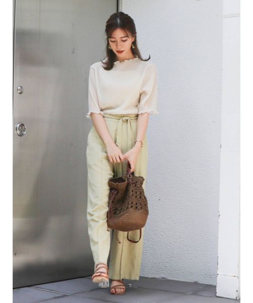 dazzlin（ダズリン）の「シアーハーフスリーブコンビトップス（シャツ/ブラウス・レディース・オフホワイト/グレー/グリーン/ブラウン・FREE）」の12枚目の写真