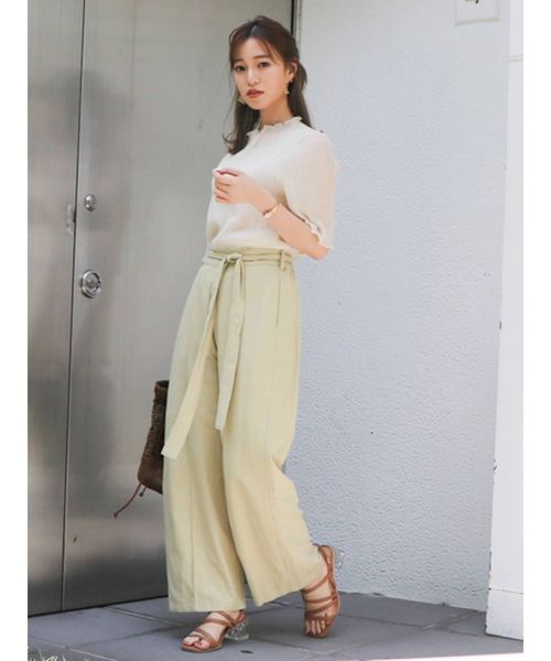 dazzlin（ダズリン）の「シアーハーフスリーブコンビトップス（シャツ/ブラウス・レディース・オフホワイト/グレー/グリーン/ブラウン・FREE）」の13枚目の写真