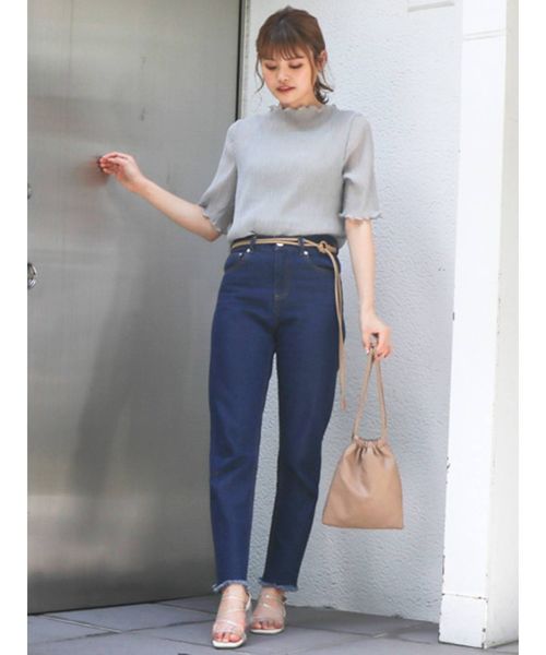 dazzlin（ダズリン）の「シアーハーフスリーブコンビトップス（シャツ/ブラウス・レディース・オフホワイト/グレー/グリーン/ブラウン・FREE）」の16枚目の写真