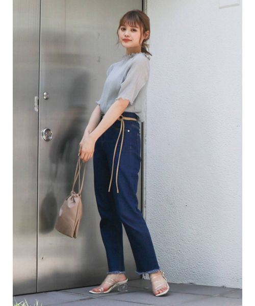 dazzlin（ダズリン）の「シアーハーフスリーブコンビトップス（シャツ/ブラウス・レディース・オフホワイト/グレー/グリーン/ブラウン・FREE）」の18枚目の写真