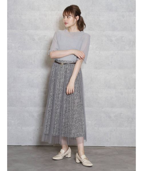 dazzlin（ダズリン）の「シアーハーフスリーブコンビトップス（シャツ/ブラウス・レディース・オフホワイト/グレー/グリーン/ブラウン・FREE）」の21枚目の写真