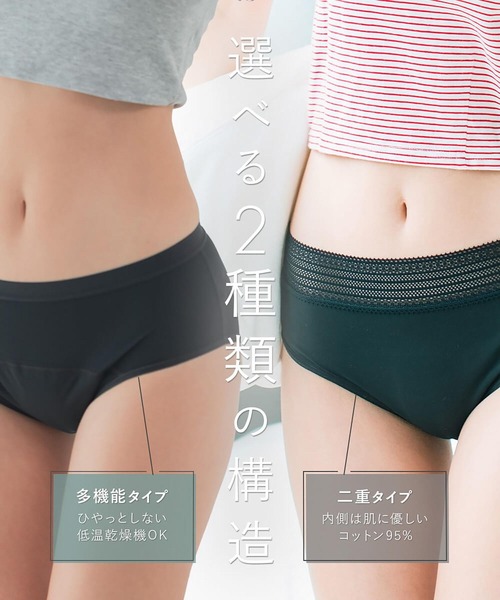 comfits(コンフィッツ)の「吸水ショーツ comfits heavy(ショーツ・レディース・ブラック/クリアブラック/ライトブラック・LL/3L/S/M/L/XS)」の16枚目の写真