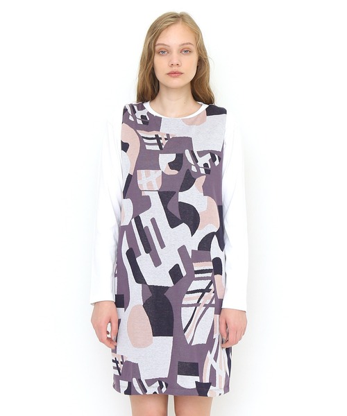 セール ジャカードスリーブレスワンピース サケボトルアンドスモールカップ パープル ワンピース Design Tshirts Store Graniph デザイン ティーシャツ ストア グラニフ のファッション通販 Zozotown