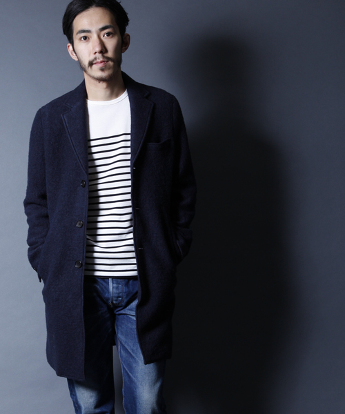 AMERICAN RAG CIE(アメリカンラグシー)の「AMERICAN RAG CIE ウールサージチェスターコート(チェスターコート・メンズ・グレー/ブルー/ネイビー/キャメル・1/2/3)」の3枚目の写真