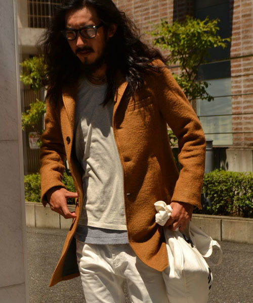 AMERICAN RAG CIE(アメリカンラグシー)の「AMERICAN RAG CIE ウールサージチェスターコート(チェスターコート・メンズ・グレー/ブルー/ネイビー/キャメル・1/2/3)」の1枚目の写真